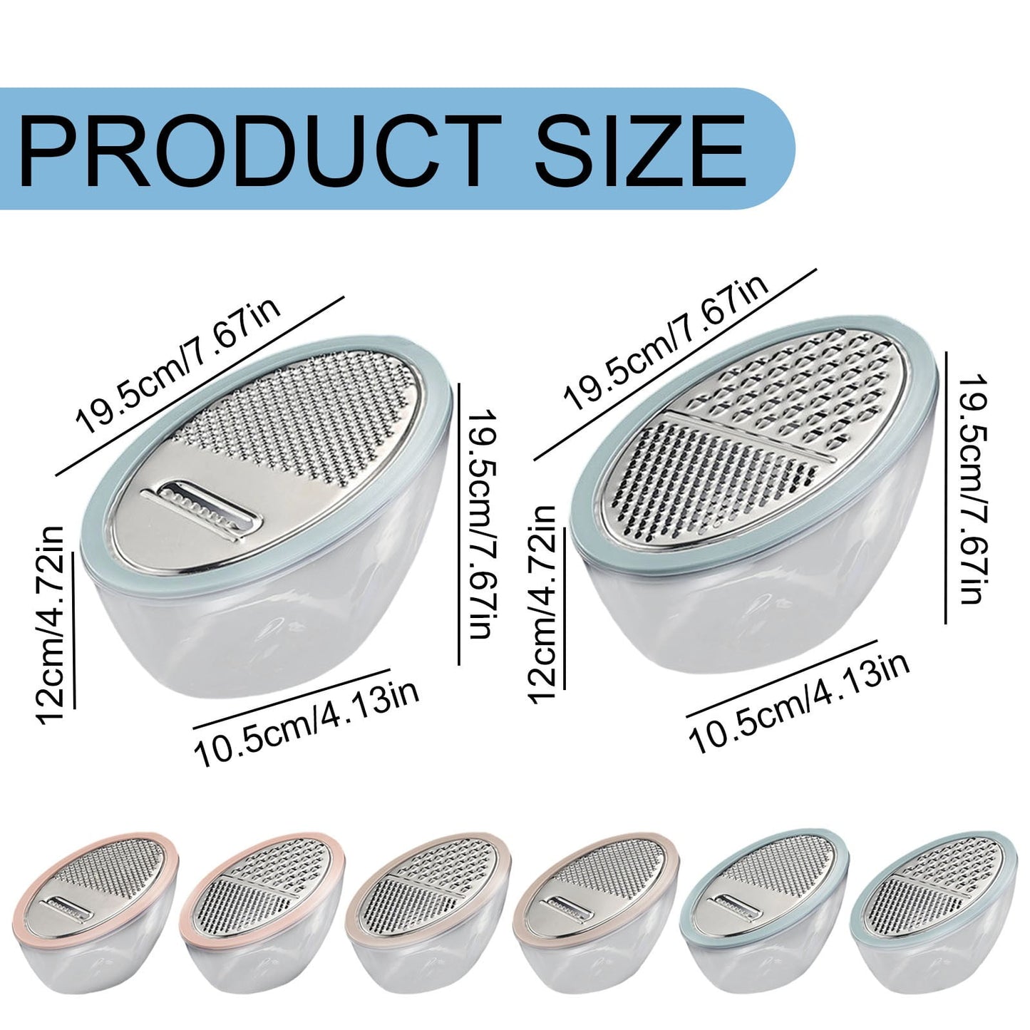 Cheese Grater With Containe,Vegetable Slicer,Stainless Steel Graters,Multi Purpose Graters For Kitchen,Stainless Steel Cheese Shredder,Potato Slicer,Cheese Shredder,Kitchen Gadgets,(A,4.13x7.67 in) D