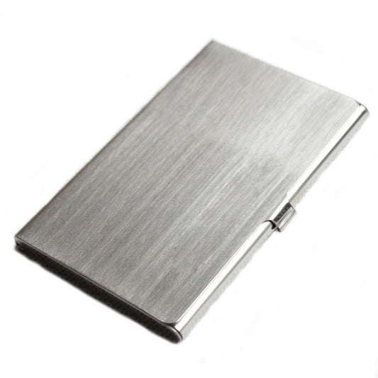 Slim Business Card Case for Men & Women, Pocket Metal Case, Professional Stainless Steel Business Card Holders, Purse Name Card Holder, Buckle Style Shut, 1 Pcs, 3.62x2.28 3.62" x 2.28" Silver