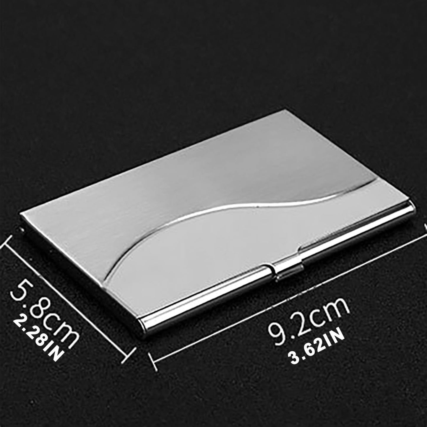 Slim Business Card Case for Men & Women, Pocket Metal Case, Professional Stainless Steel Business Card Holders, Purse Name Card Holder, Buckle Style Shut, 1 Pcs, 3.62x2.28 3.62" x 2.28" Silver