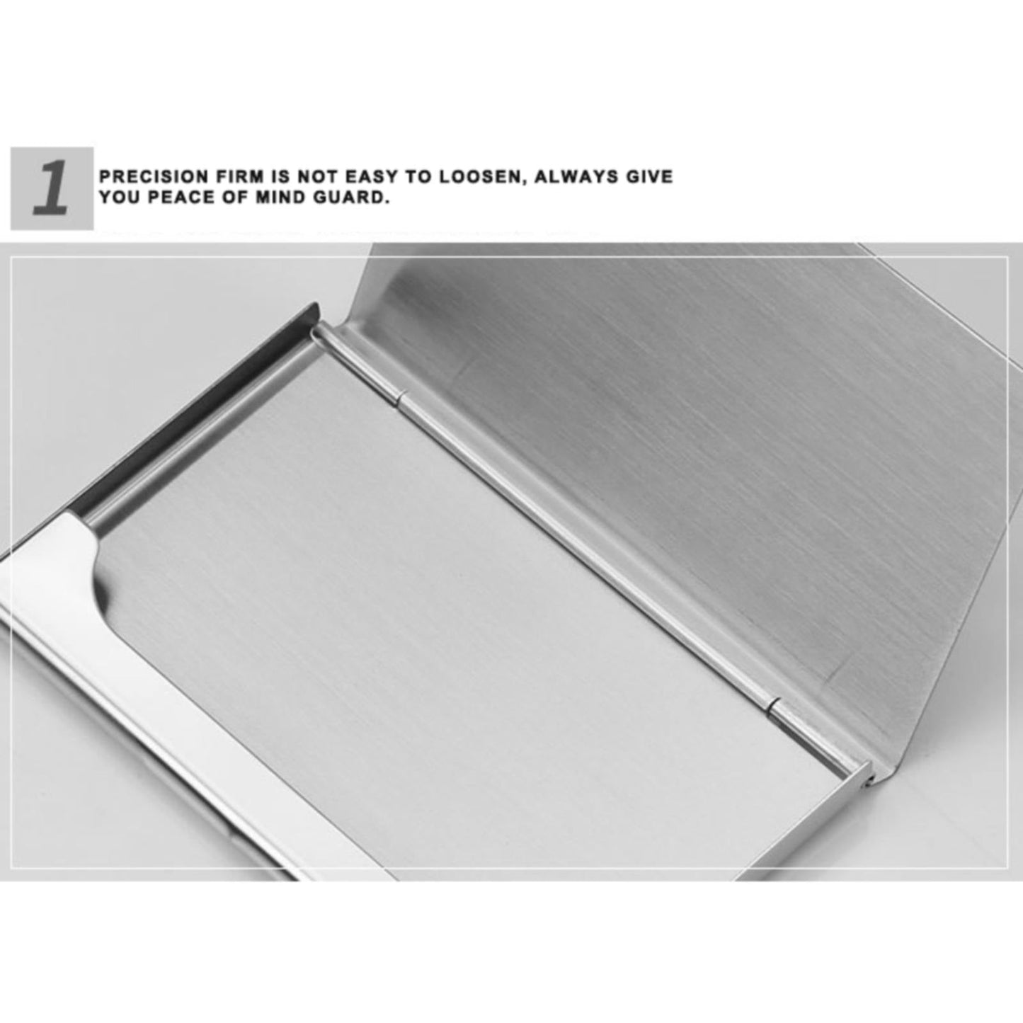 Slim Business Card Case for Men & Women, Pocket Metal Case, Professional Stainless Steel Business Card Holders, Purse Name Card Holder, Buckle Style Shut, 1 Pcs, 3.62x2.28 3.62" x 2.28" Silver*4
