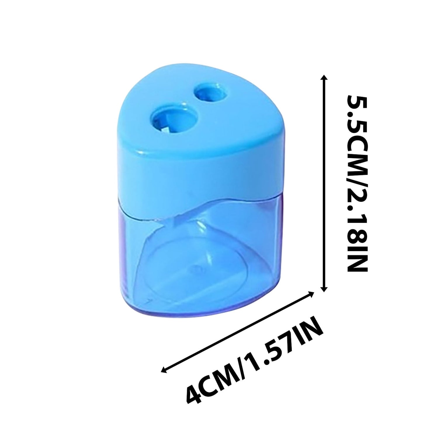 2025 Double Hole Oval Pencil Sharpener with Transparent Cover,Carbon Steel Blades for Safe Sharpening,Leak-Proof Shavings Container,Portable Design for niñas,estudiantes,and Office Use