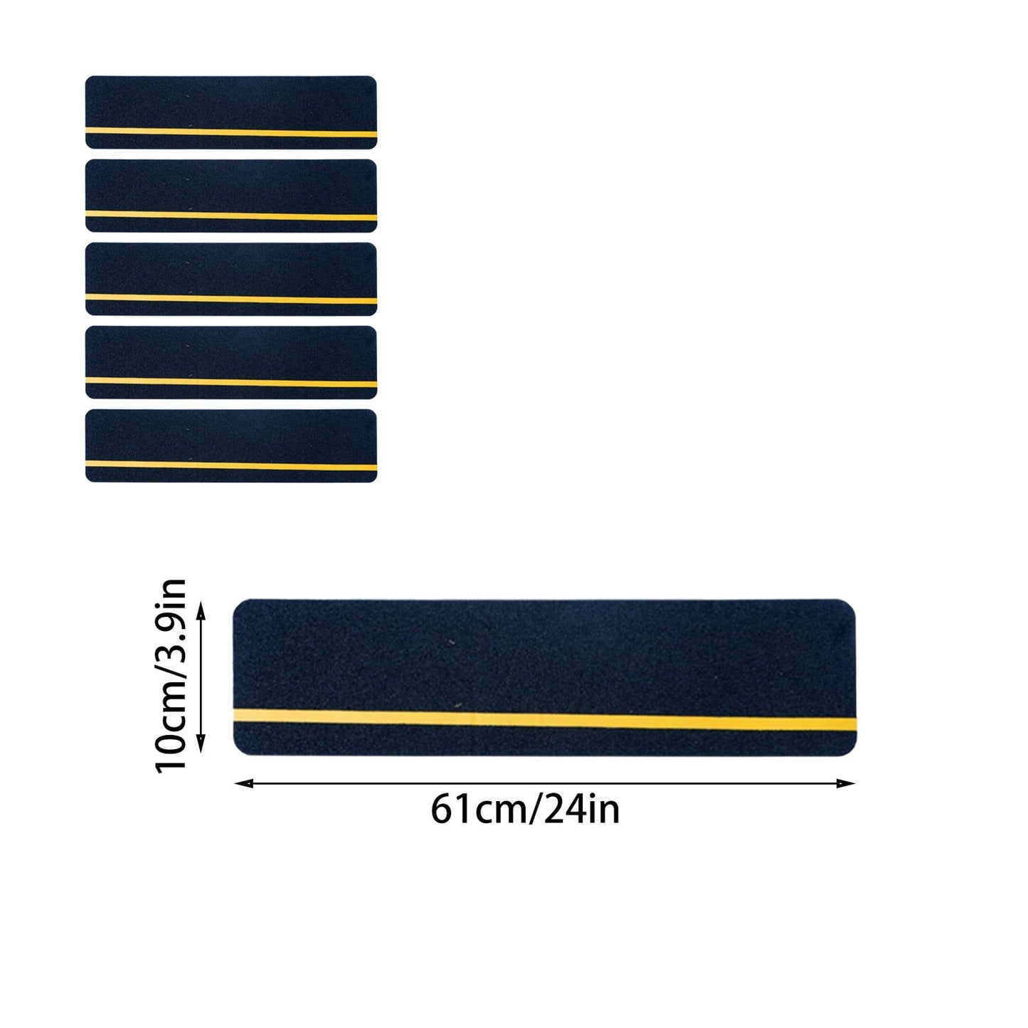 5-Pack Weather Resistant Exterior Grip Tape,Outdoor Stair Treads Non Slip for Wooden Steps - Non Slip Stair Treads - Anti Sniña Strips - Waterproof Adhesive Treads by,24x3.9in Black