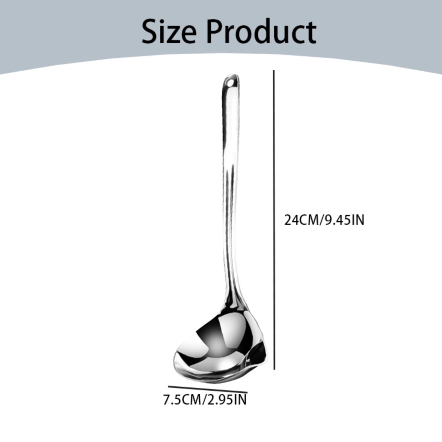 1 Pcs Small Soup Ladle,Stainless Steel Small Ladle With Pour Spout,9.45 Inch Soup Spoons,Kitchen Soup Laddle,Metal Spoon For Soups, Serving, Cooking, Stews And More,Kitchen Utensil Z_Silver