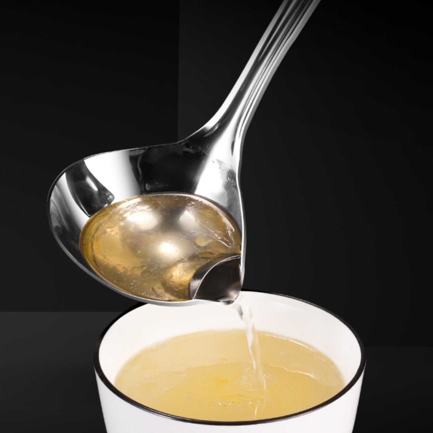 1 Pcs Small Soup Ladle,Stainless Steel Small Ladle With Pour Spout,9.45 Inch Soup Spoons,Kitchen Soup Laddle,Metal Spoon For Soups, Serving, Cooking, Stews And More,Kitchen Utensil Z_Silver