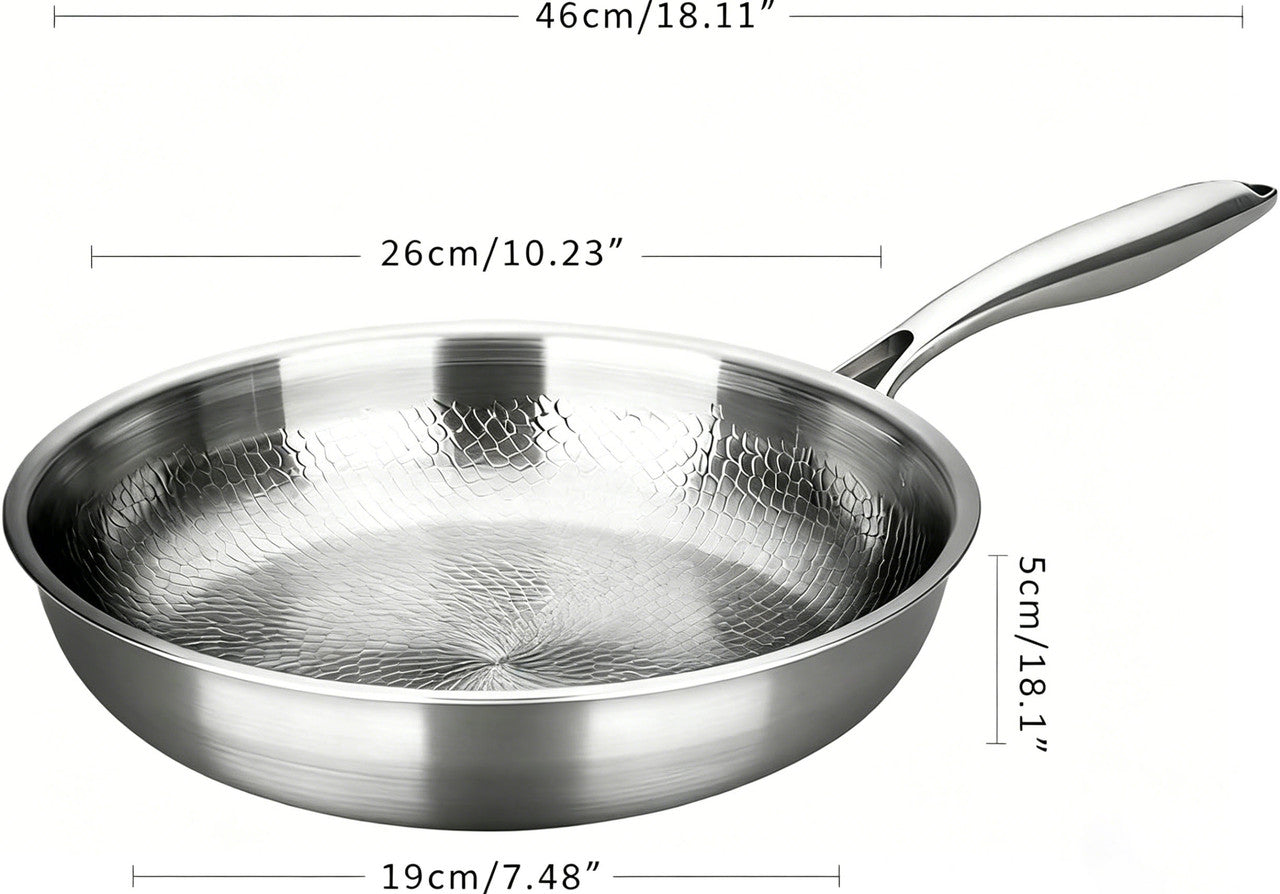 Titanium Pan,100% Non-toxic Titanium Pan,Non Stick Chemical-Free,Extreme Heat-Resistant & Lasts a Lifetime,Non-Stick Skillet for Home Use, Induction Cooktops And Gas Stoves for Omelettes Steaks 26cm