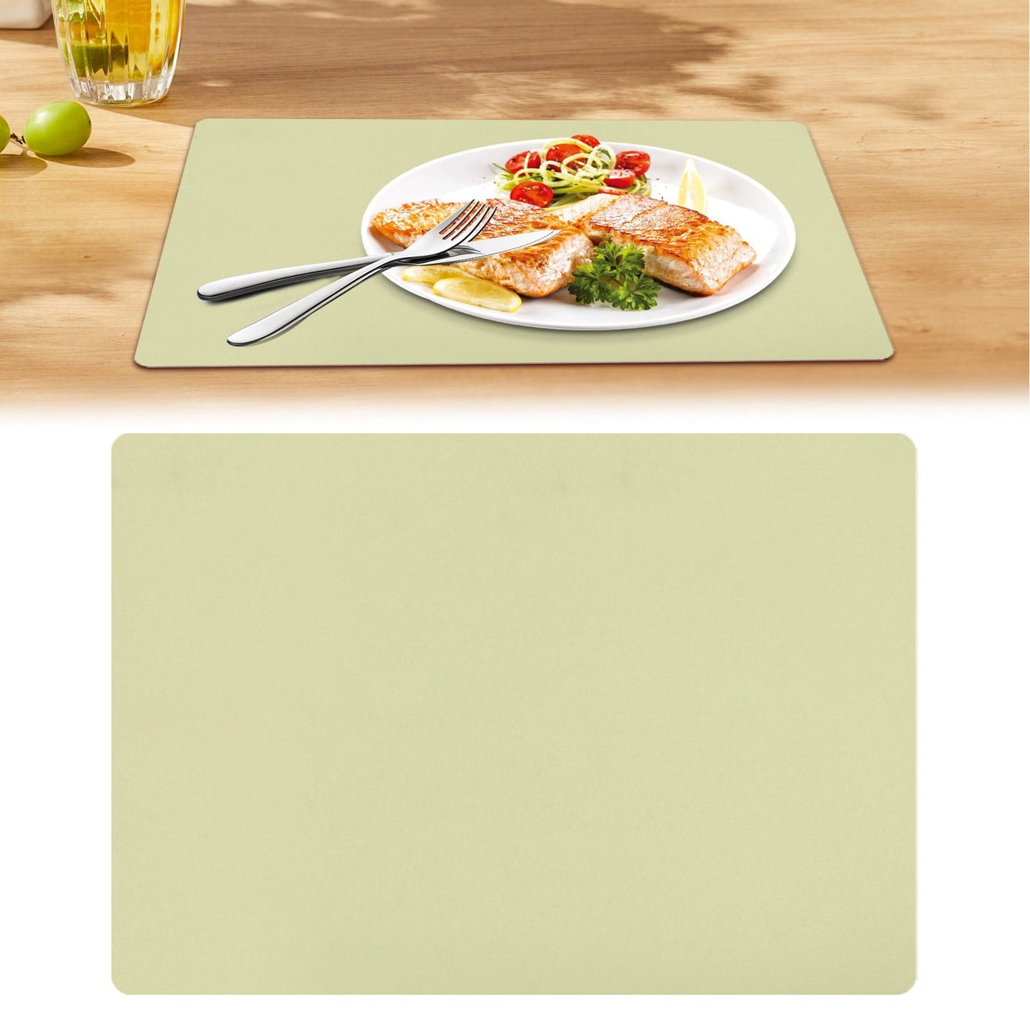 1 Pcs Placemats,Plastic Table Mats,16.93X11.81 Inch Rectangle Heat-Resistant Place Mat,Water-Proof Non-Slip Dining Table Mats,Wipeable Washable Placemats,Place Mats For Kitchen Table,Yellow Light Yellow