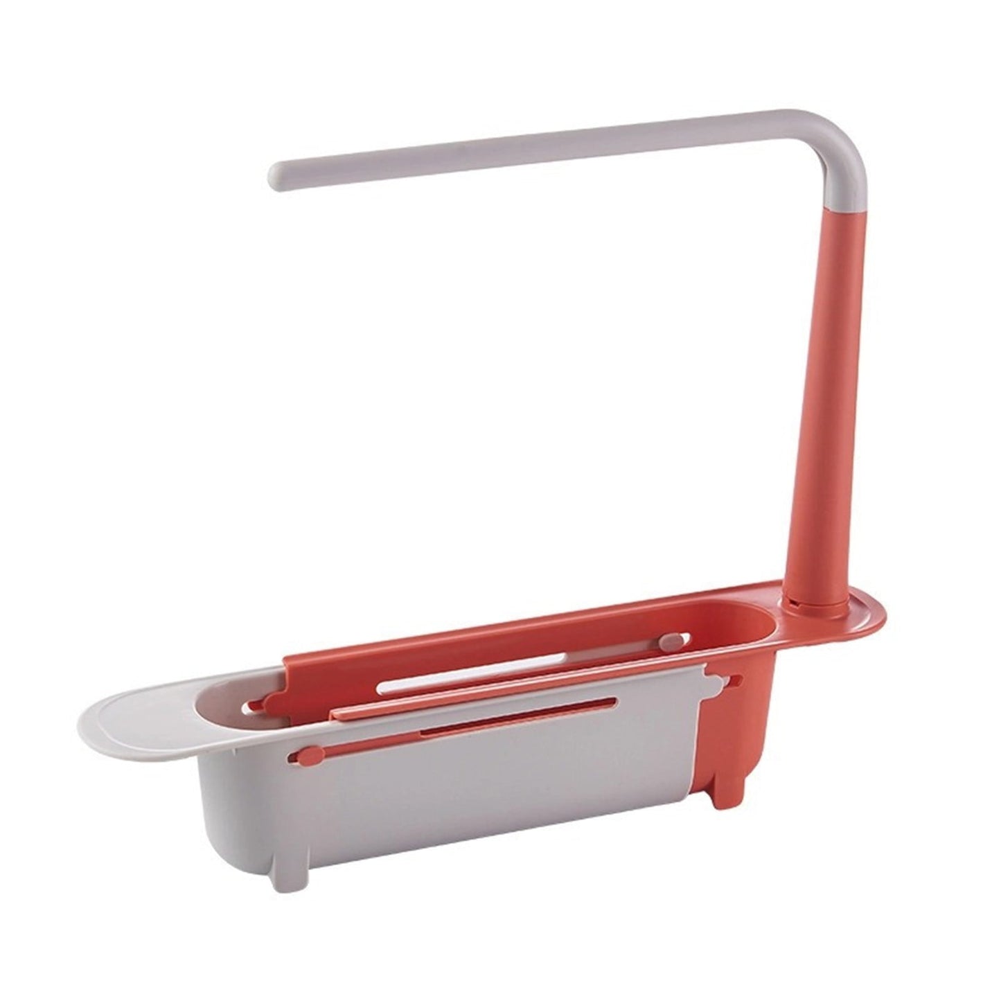 1 Pcs Telescopic Kitchen Over Sink Organizer With Towel Hanger,Expandable Dish Caddy Drying Rack,Drain Basket Tray Caddy,Adjustable Length Colander Rack Sponge Holder Storage Tray,Green Yellow