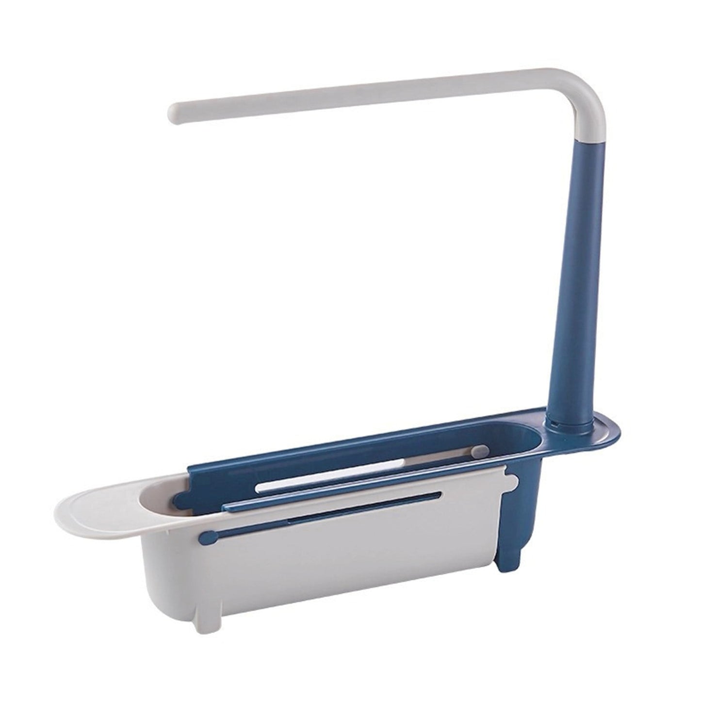 1 Pcs Telescopic Kitchen Over Sink Organizer With Towel Hanger,Expandable Dish Caddy Drying Rack,Drain Basket Tray Caddy,Adjustable Length Colander Rack Sponge Holder Storage Tray,Green Yellow