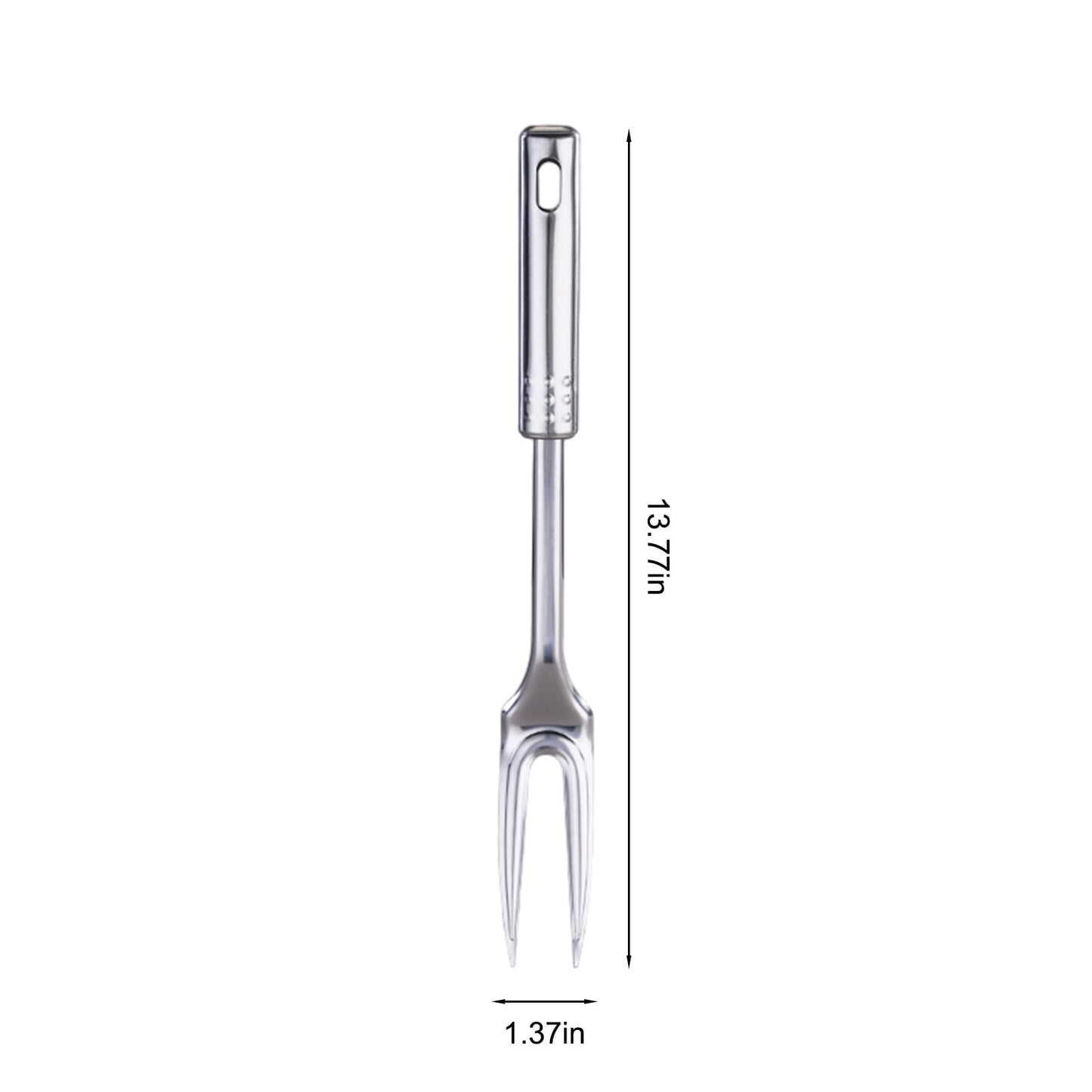 13-Inch Two Pronged Steak Fork Made of 304 Stainless Steel，Heavy Duty for Carving and Serving Meat，Comfortable Long Handle for Grilling and BBQ，Elegant Addition to Kitchen Utensils.