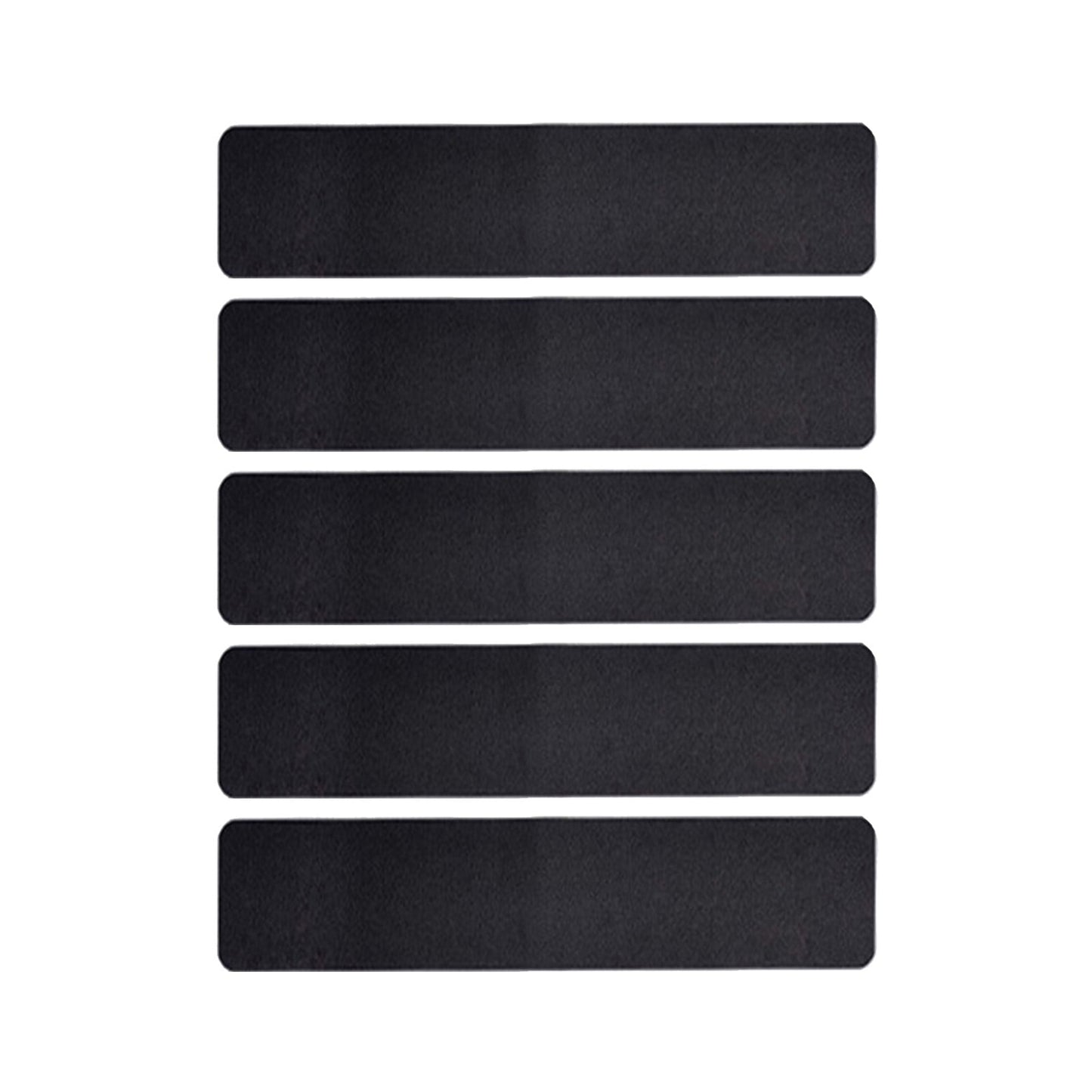 PVC Outdoor Stair Treads - Non Slip Weather Resistant Exterior Grip Tape - Anti Sniña Strips - Waterproof 80-Grit Adhesive Treads, Frosted Waterproof Wear Sticker Step Floor(24" x 4" - 5-Pack ) Black