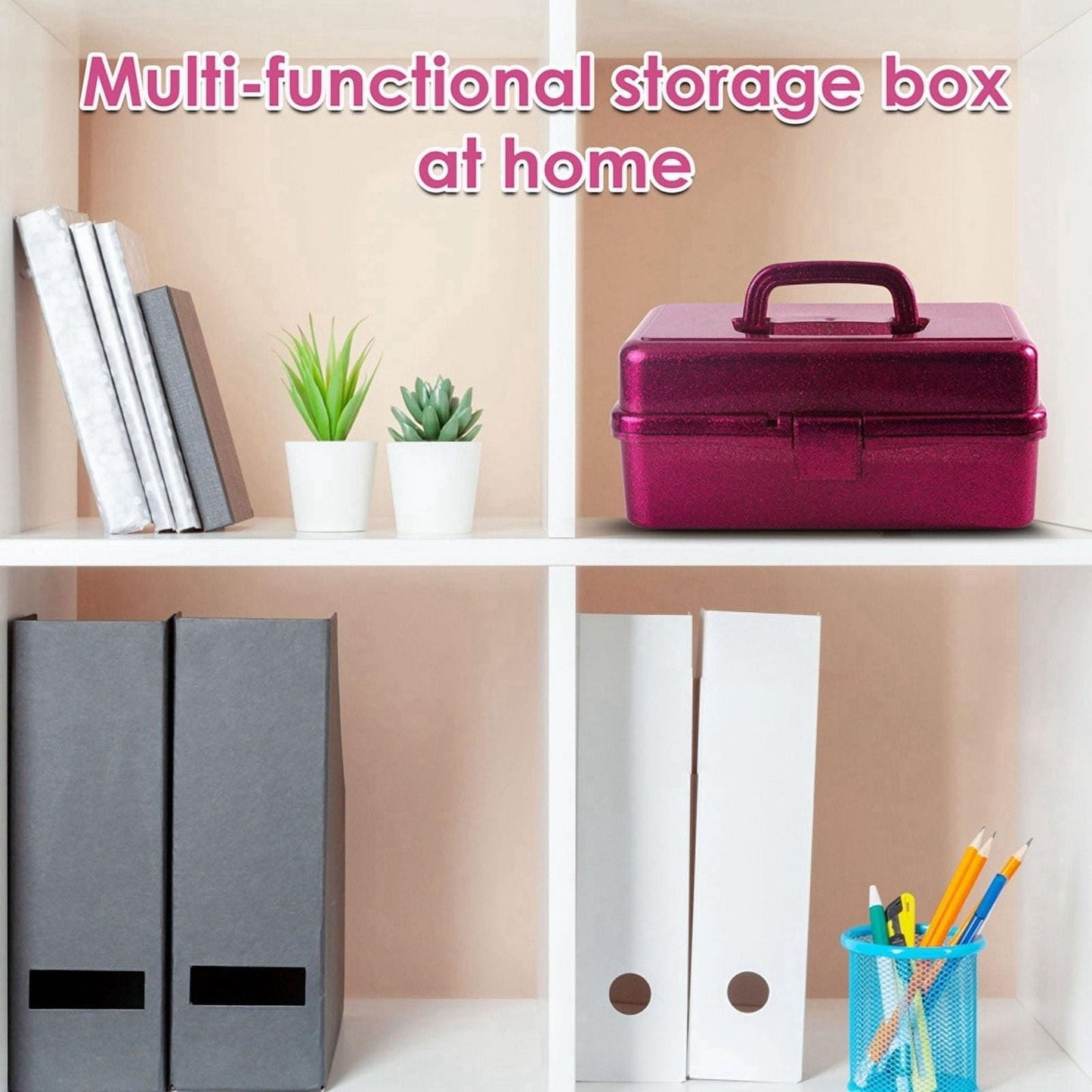 Plastic Storage Bins With Lid and Handle, Plastic Latch Storage Box, Stackable Storage Container, Small Plastic Storage Basket, Cute Organizer Box for Home, Office, 1 Pcs, 7.68x4.13x4.33 12.99" x 5.7" x 7.67" Green