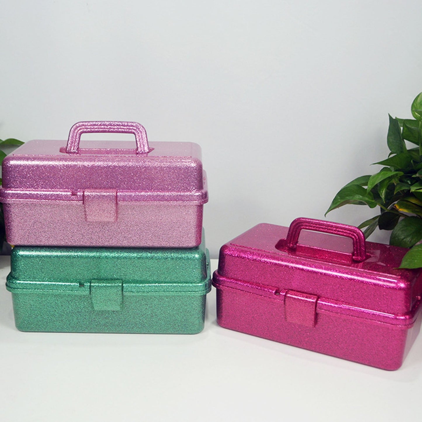 Plastic Storage Bins With Lid and Handle, Plastic Latch Storage Box, Stackable Storage Container, Small Plastic Storage Basket, Cute Organizer Box for Home, Office, 1 Pcs, 7.68x4.13x4.33 12.99" x 5.7" x 7.67" Pink