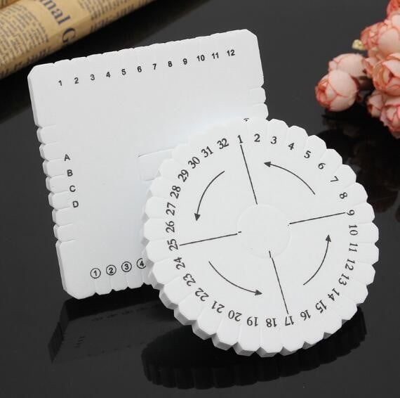 \u200bKumihimo Disk Braiding Wheel Lightweight & Convenient Friendship Bracelet Disc Square & Round Kumihimo Supplies for Beading & Bracelet Weaving Kit DIY, 1 Set, 3.94"x3.94 3.94" x 3.94" White*4 Set