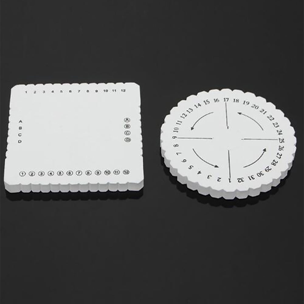 \u200bKumihimo Disk Braiding Wheel Lightweight & Convenient Friendship Bracelet Disc Square & Round Kumihimo Supplies for Beading & Bracelet Weaving Kit DIY, 1 Set, 3.94"x3.94 3.94" x 3.94" White*4 Set