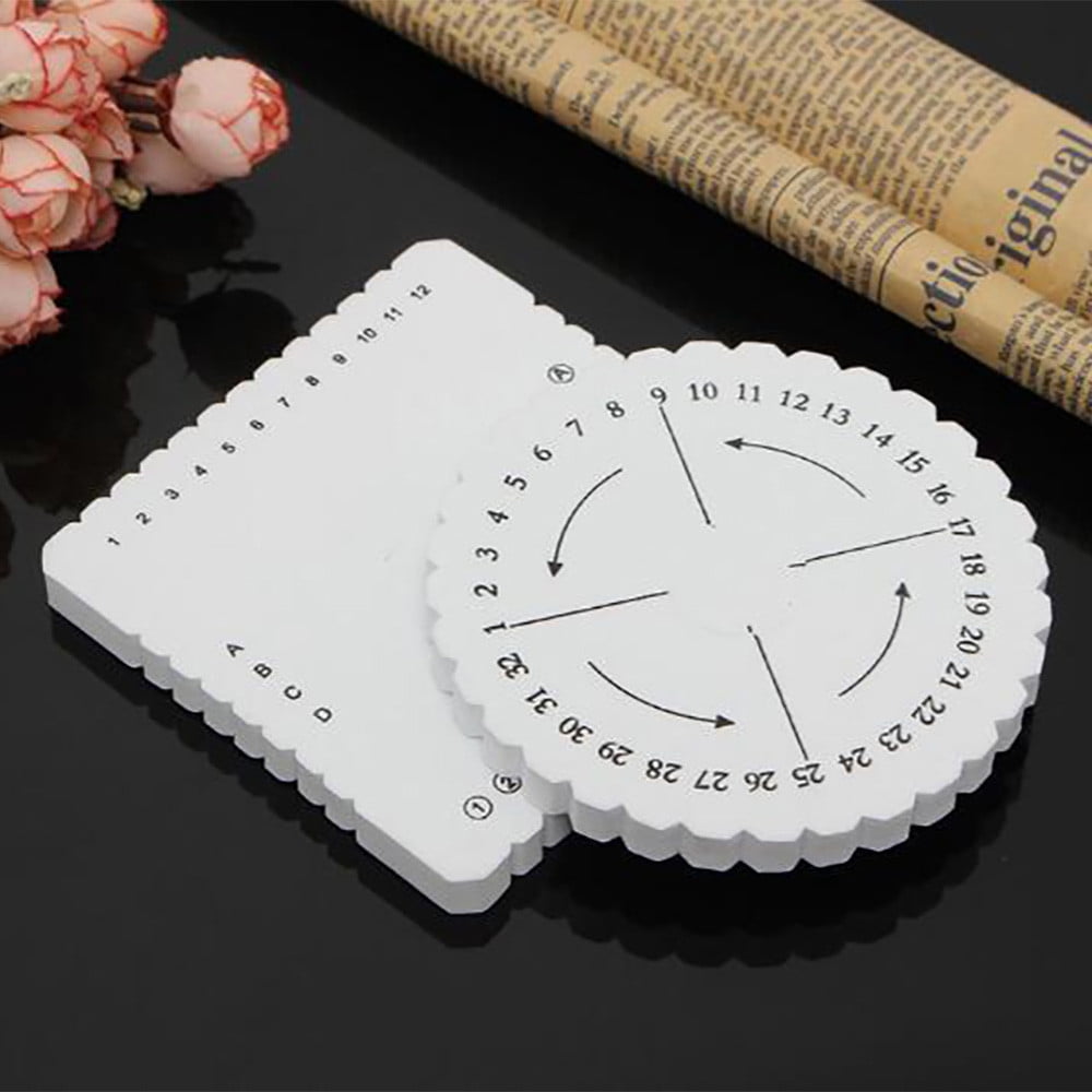 \u200bKumihimo Disk Braiding Wheel Lightweight & Convenient Friendship Bracelet Disc Square & Round Kumihimo Supplies for Beading & Bracelet Weaving Kit DIY, 1 Set, 3.94"x3.94 3.94" x 3.94" White*4 Set