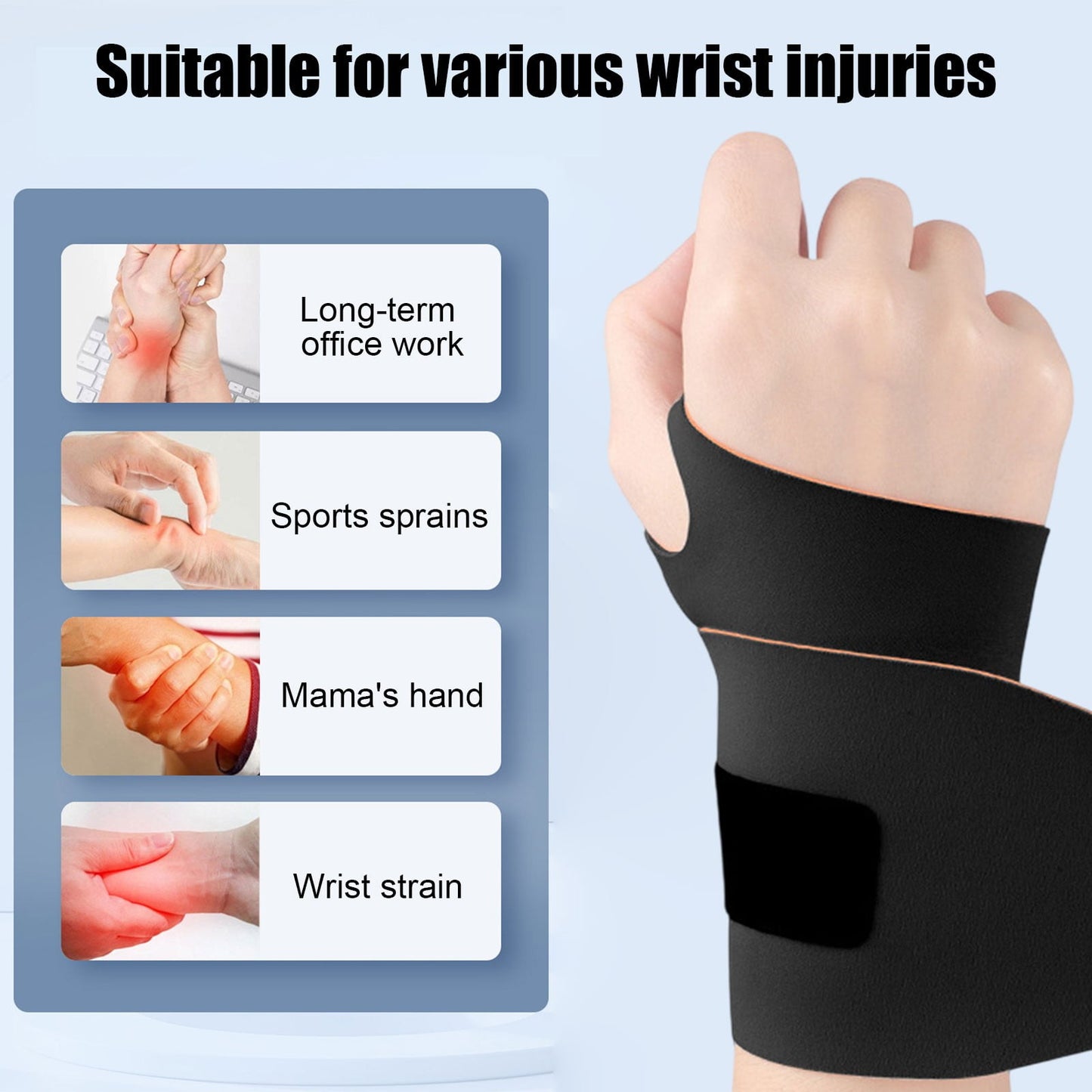 Wrist Guard Wrist Brace,Wrist Support for Carpal Tunnel Pain Relief,Ulnar Brace-Thin Elastic for Tear,Wrist wraps Repetitive Wrist Use Injury,Fits Both Wrists,Badminton Basketball Joint Fitness Black