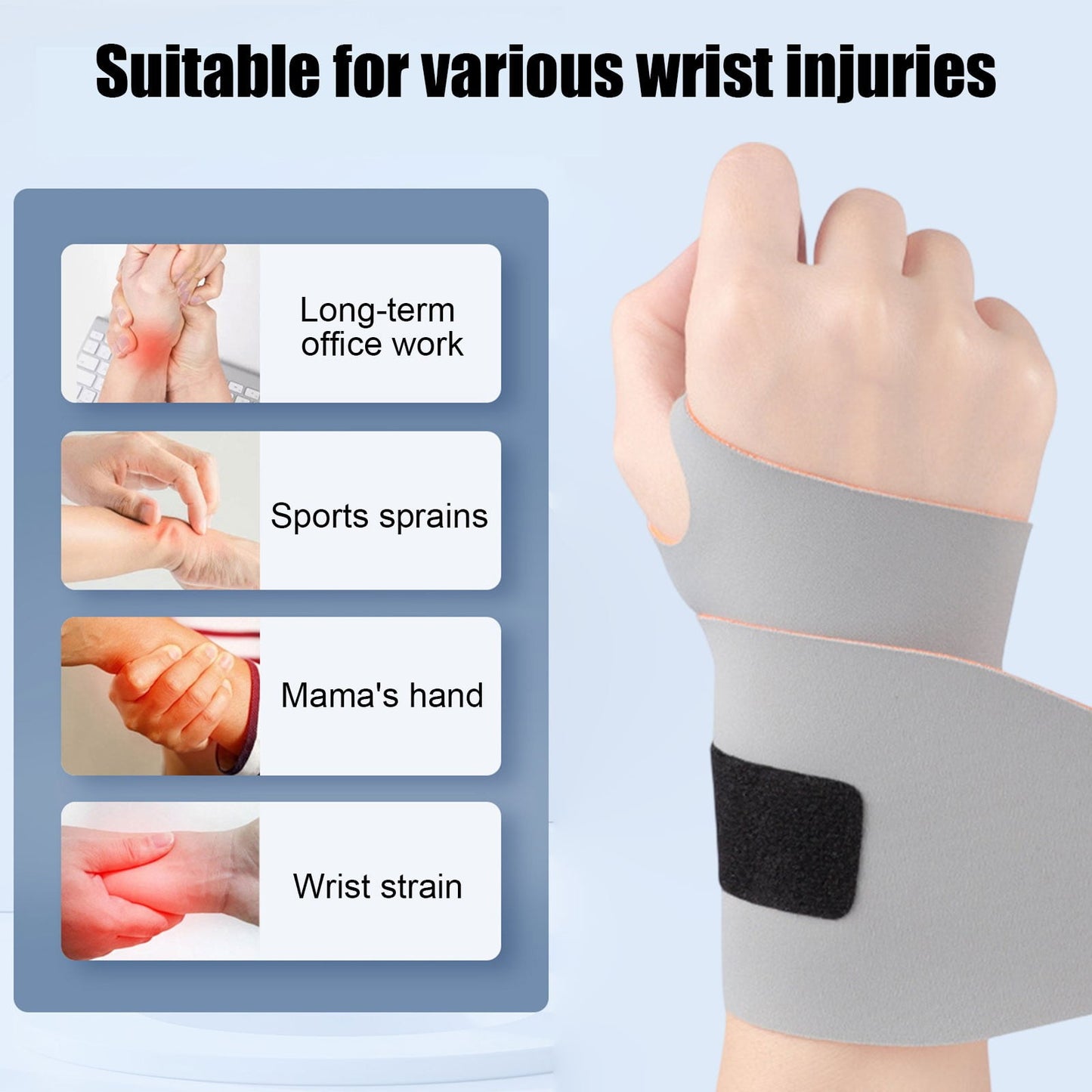 Wrist Guard Wrist Brace,Wrist Support for Carpal Tunnel Pain Relief,Ulnar Brace-Thin Elastic for Tear,Wrist wraps Repetitive Wrist Use Injury,Fits Both Wrists,Badminton Basketball Joint Fitness Gray