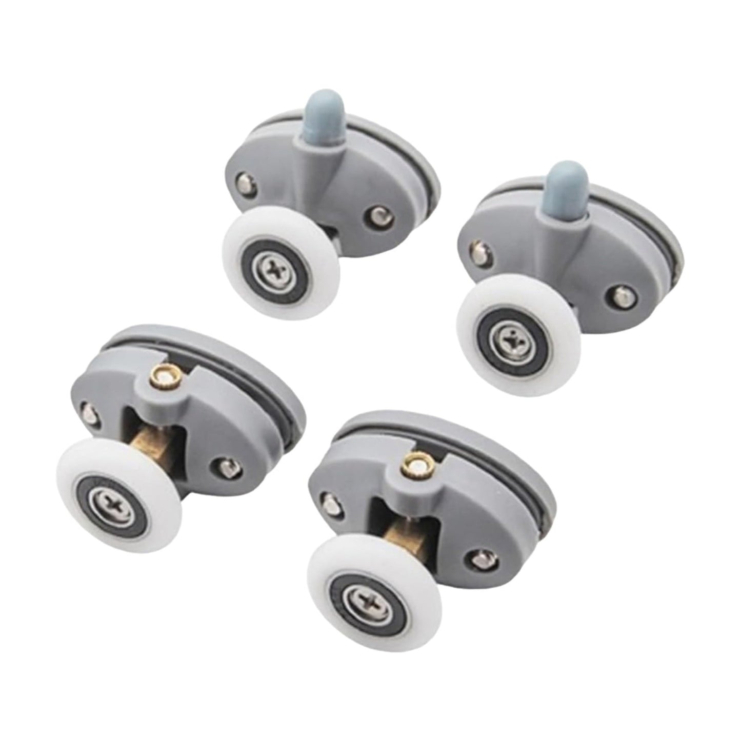 Shower Door Rollers, Single Shower Door Runners/Wheels/Pulleys/Guides 25mm Diameter Home Bathroom DIY Replacement Parts (2 Upper Rollers and 2 Bottom Rollers) 2 Set Multisize White/23 mm