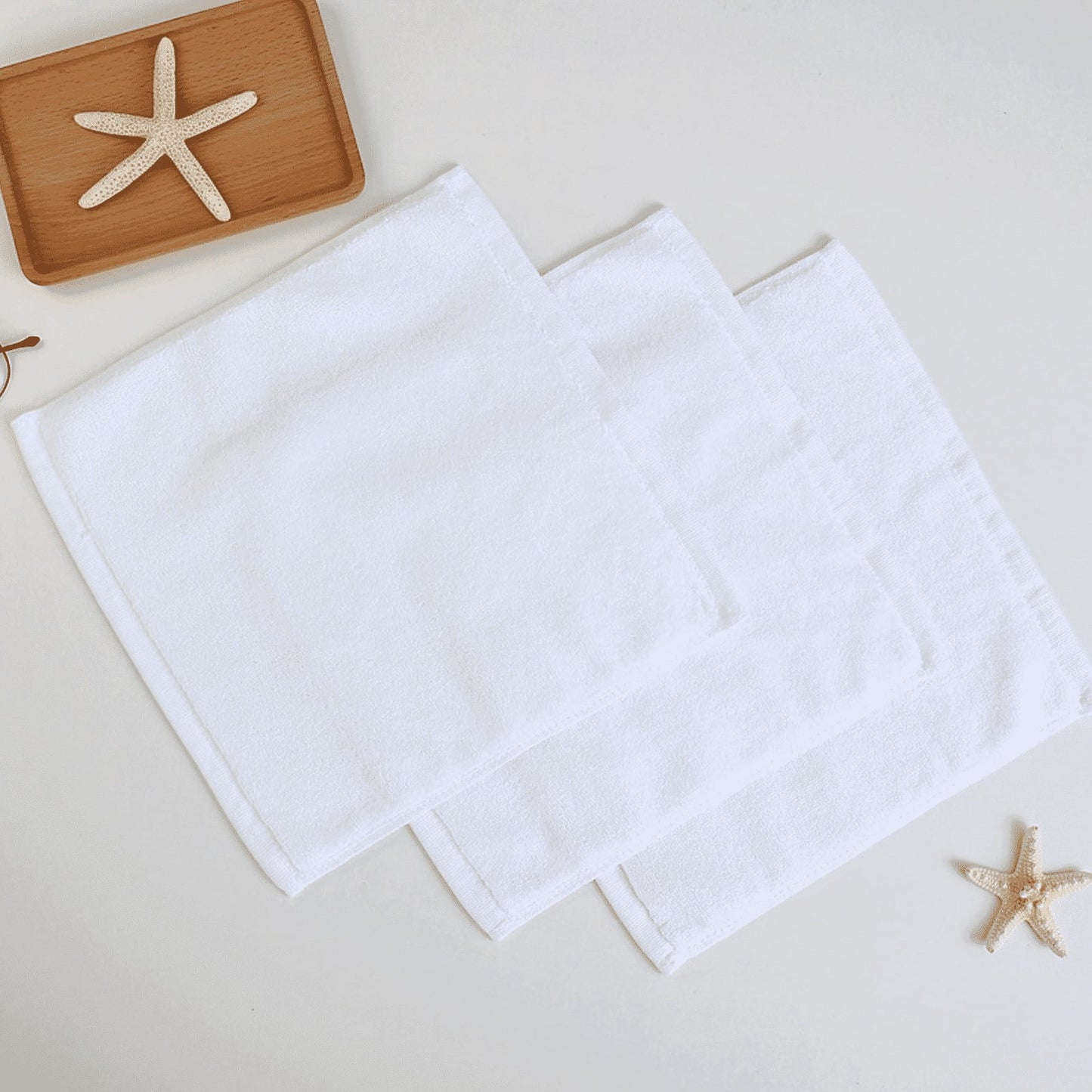 10 Pcs Washcloths,Highly Absorbent and Soft White Face Towels,Reusable Absorbent Washcloths for Sensitive Skin,Multi-Purpose Washcloths and Hand Towels for Bathroom,Hotel,Spa and Gym(White*10) White*10