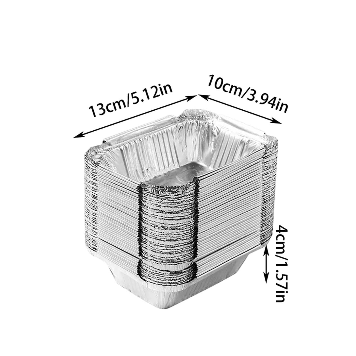 50 Pcs Disposable Aluminum Baking Pans,Rectangular Foil Trays for Grilling and Baking,Oven-Safe and Eco-Friendly,Perfect for Brownies,Lasagna,or Outdoor BBQ,No Cleanup Needed. 50pcs 230ML