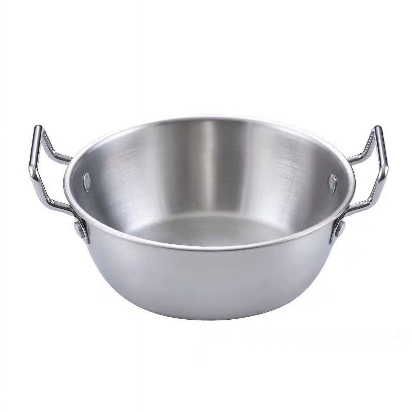 Stainless Steel Soy Sauce Dishes,Sauce Dish Metal Popcorn Pot reusable,Golden Dipping Bowl with Handle Individual Round Seasoning Bowls Serving Dishes for Sushi,Side Dishes,Dessert,Tomato Sauce silvery 14cm