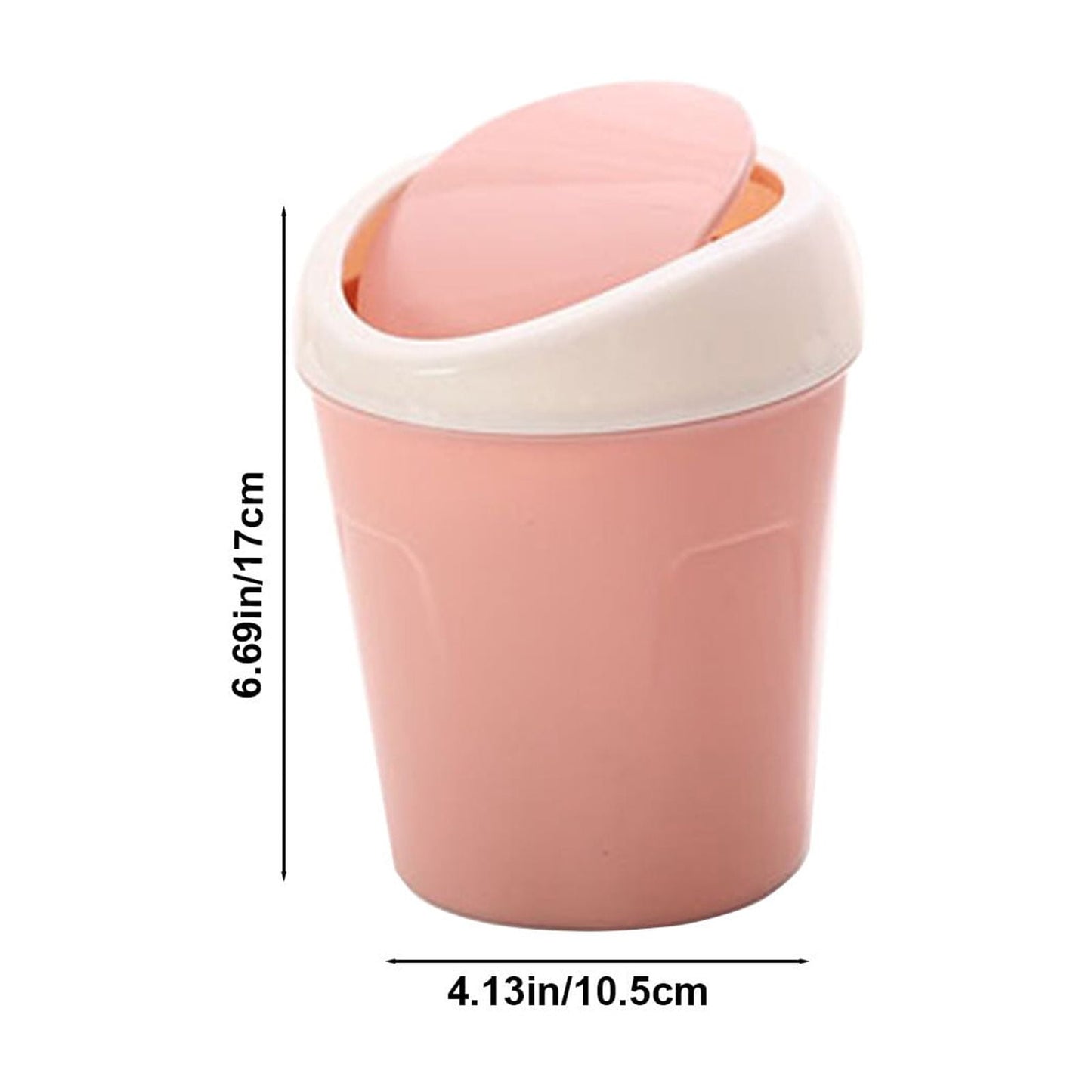 Mini Desk Trash Can with Swing Lid,Tiny Countertop Garbage Bin Portable Waste Basket for Desktop Home Office&Desktop Garbage Can Trash Waste Bin Basket Dustbin Container Home Car for Green