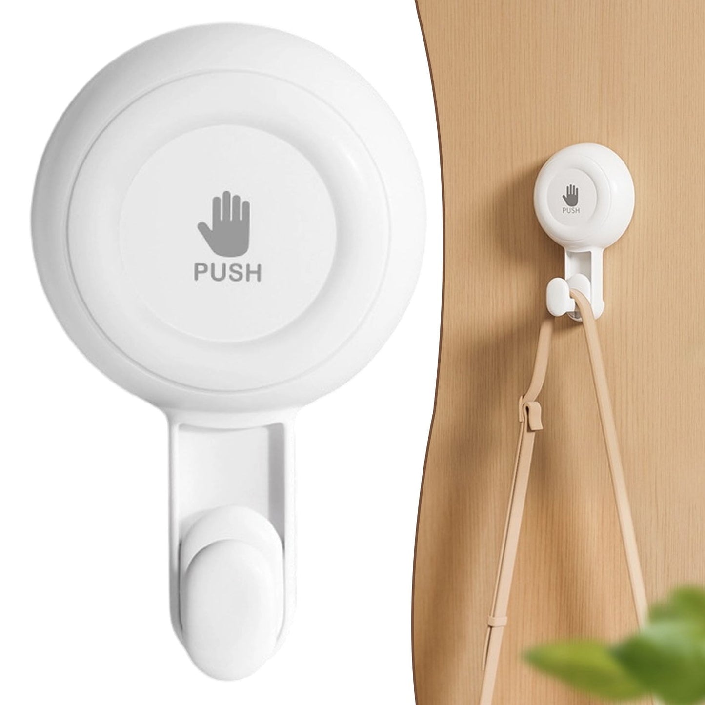 Powerful Suction Cup Shower Hooks for Towel, Loofah, 360° Rotatable Damage-free Hanging Versatile Wall Hooks for Inside Bathroom, Decoration, Removable Suction Holders, 1 Pcs, 4.37x2.67x1.81 4.37" x 2.67" x 1.81" White