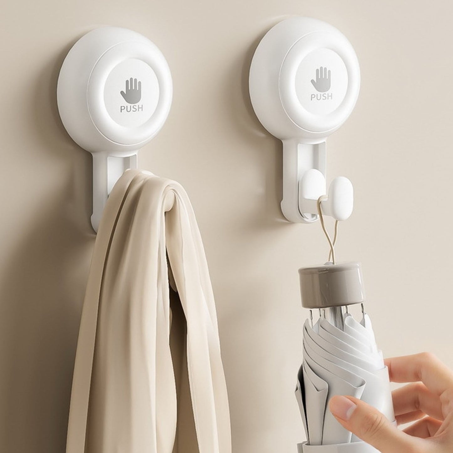 Powerful Suction Cup Shower Hooks for Towel, Loofah, 360° Rotatable Damage-free Hanging Versatile Wall Hooks for Inside Bathroom, Decoration, Removable Suction Holders, 1 Pcs, 4.37x2.67x1.81 4.37" x 2.67" x 1.81" White2