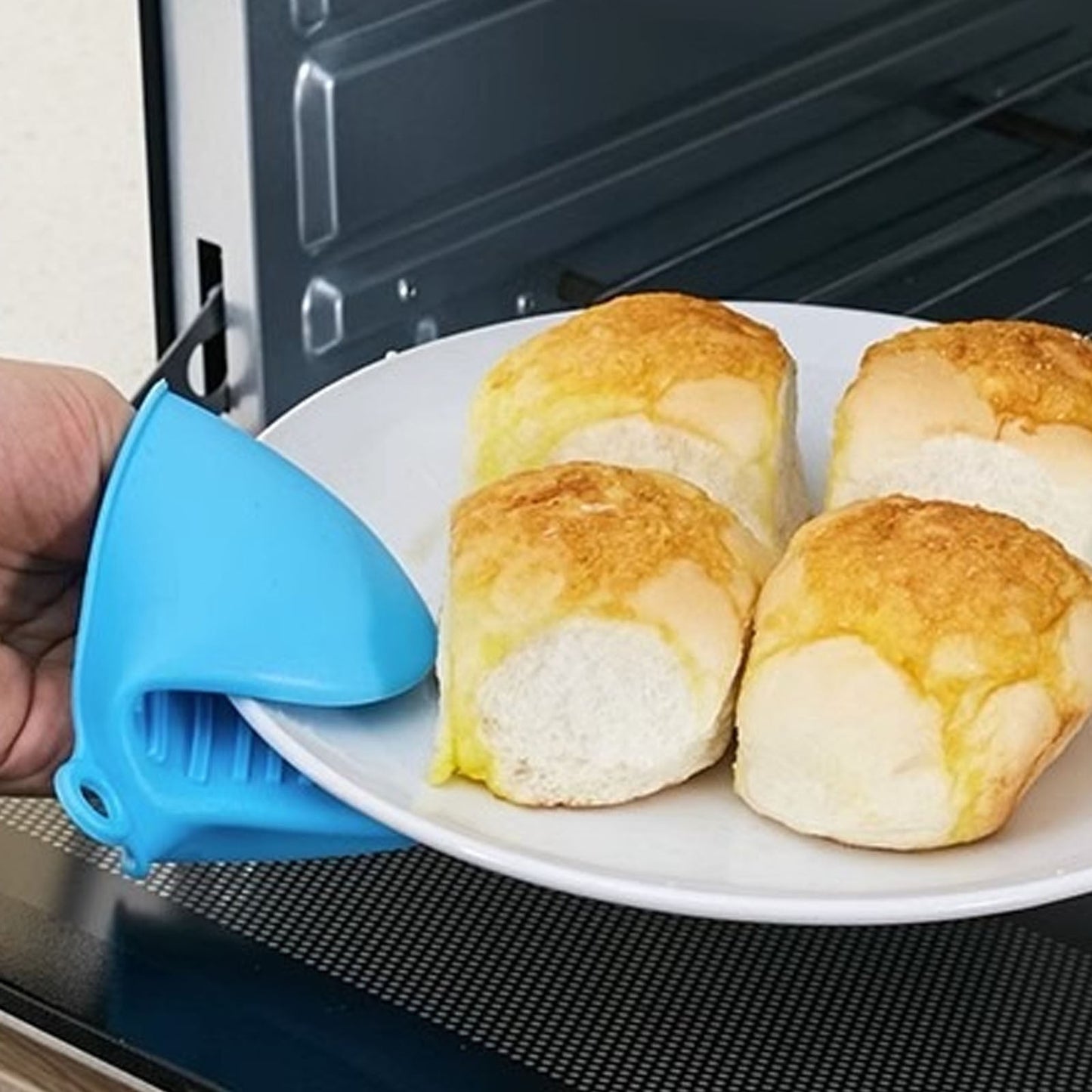 Oven Mitts Heat Resistant, Mini Oven Mitts, Mini Silicone Oven Gloves,Pinch Grips Mitts Potholder for Kitchen Cooking & Baking, 1 Pcs, 3.93x3.35 3.93" x 3.35" Yellow