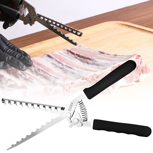 Rib Membrane Remover, Stainless Steel Cooking Accessories, Ergonomic BBQ Accessories, Dishwasher Safe Grilling Accessories, Barbecue Tool Set - Gift for Men, 1 Pcs, 11.0x1.5 11.0" x 1.5" Black