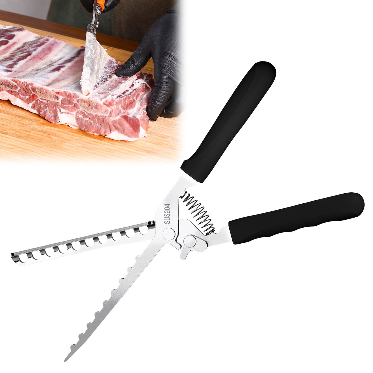 Rib Membrane Remover, Stainless Steel Cooking Accessories, Ergonomic BBQ Accessories, Dishwasher Safe Grilling Accessories, Barbecue Tool Set - Gift for Men, 1 Pcs, 11.0x1.5 11.0" x 1.5" Orange