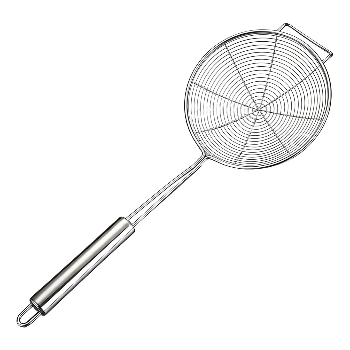 Strainer Spider Skimmers for Kitchen Cooking and Frying Food, Stainless Steel Slotted Spoon Pasta Strainers Tomato Food Strainer Skimmer Ladle For Pasta, 1 Pcs, 15.94x6.3 16.73" x 7.09" Silver