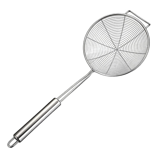 Strainer Spider Skimmers for Kitchen Cooking and Frying Food, Stainless Steel Slotted Spoon Pasta Strainers Tomato Food Strainer Skimmer Ladle For Pasta, 1 Pcs, 15.94x6.3 16.73" x 7.09" Silver