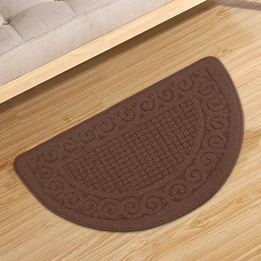 Entrance Semicircular Floor Mat,Non-Slip Outdoor and Indoor Carpet with Moisture-Proof Backing,Durable Polyester Fabric for Safety and Warmth,Ideal for Doorways,Bathrooms,and Home Entryways Coffee