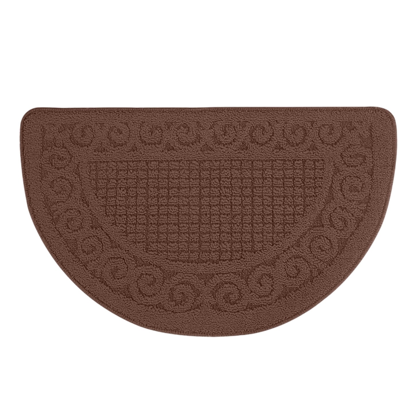 Entrance Semicircular Floor Mat,Non-Slip Outdoor and Indoor Carpet with Moisture-Proof Backing,Durable Polyester Fabric for Safety and Warmth,Ideal for Doorways,Bathrooms,and Home Entryways Coffee