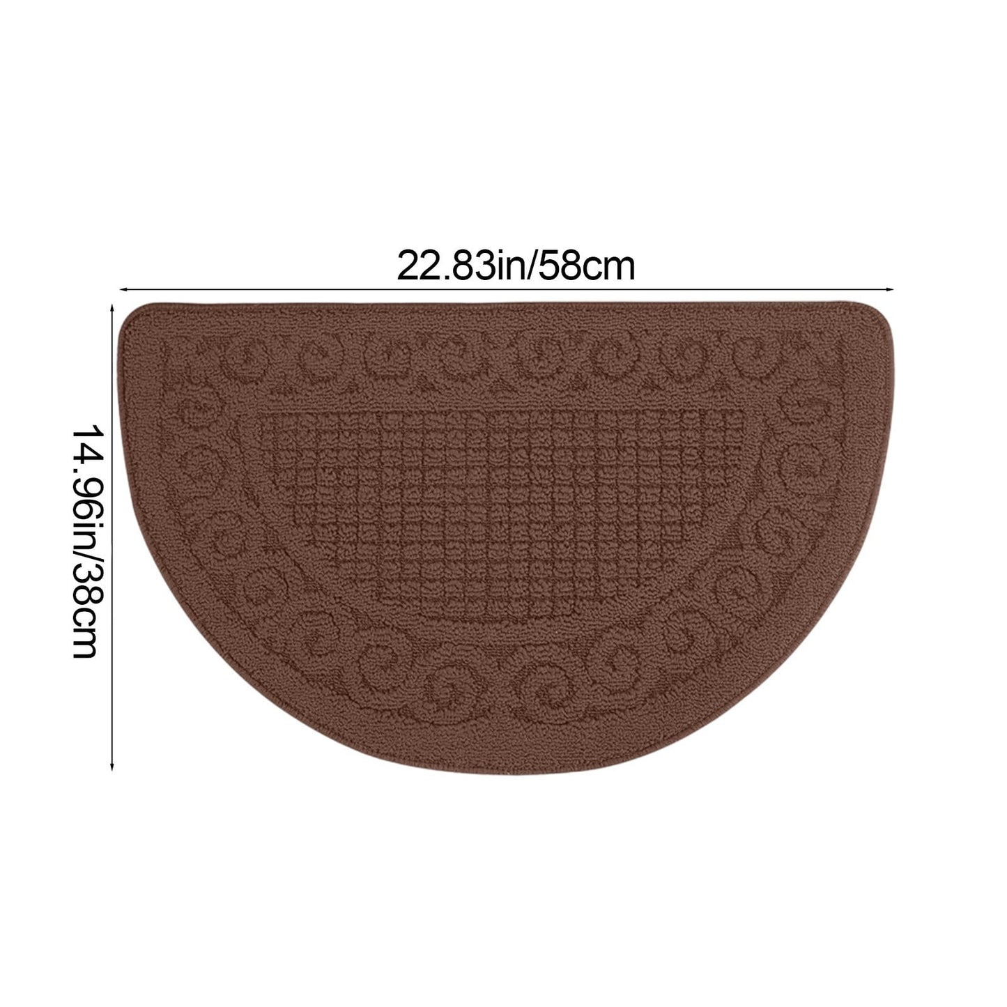 Entrance Semicircular Floor Mat,Non-Slip Outdoor and Indoor Carpet with Moisture-Proof Backing,Durable Polyester Fabric for Safety and Warmth,Ideal for Doorways,Bathrooms,and Home Entryways Coffee