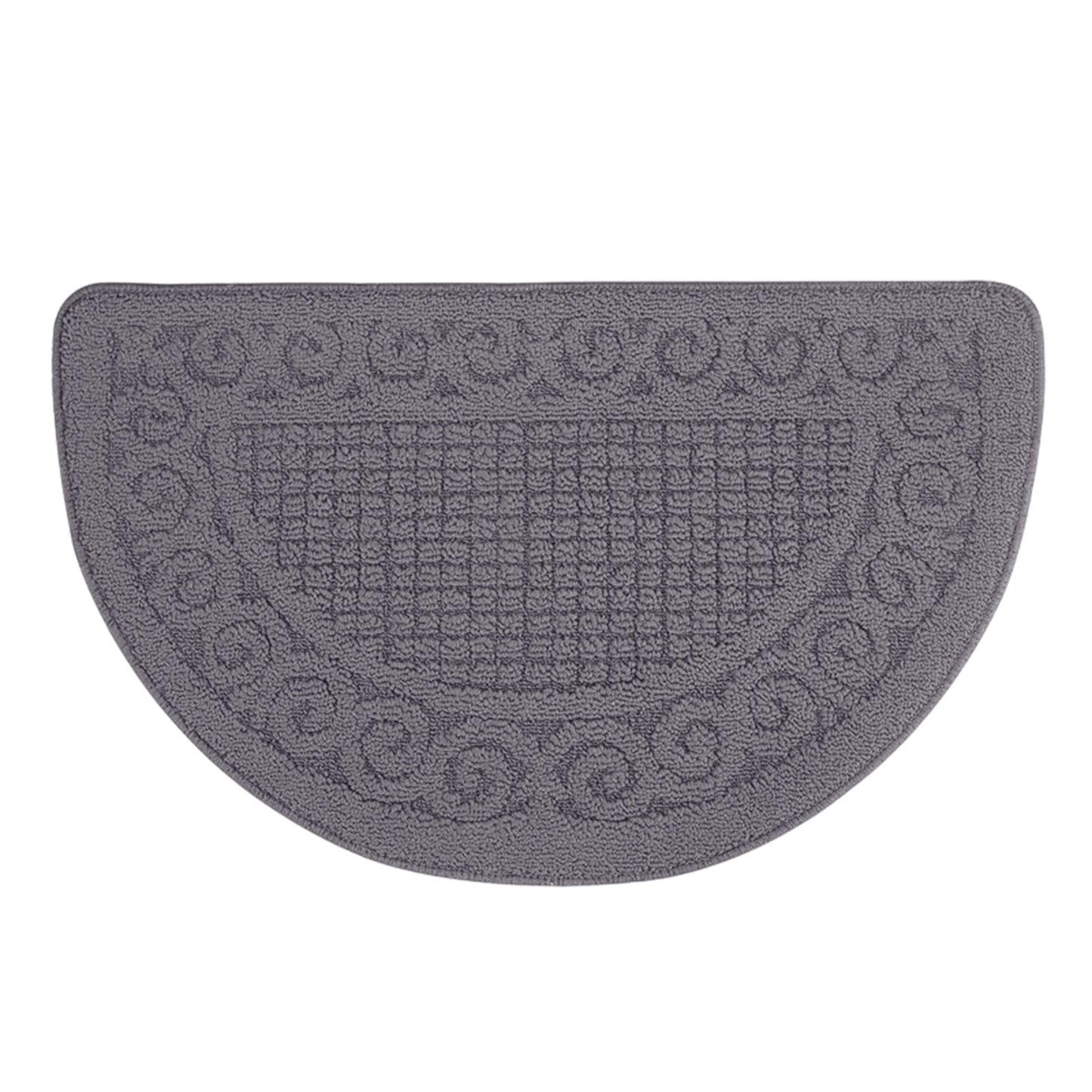 Entrance Semicircular Floor Mat,Non-Slip Outdoor and Indoor Carpet with Moisture-Proof Backing,Durable Polyester Fabric for Safety and Warmth,Ideal for Doorways,Bathrooms,and Home Entryways Gray
