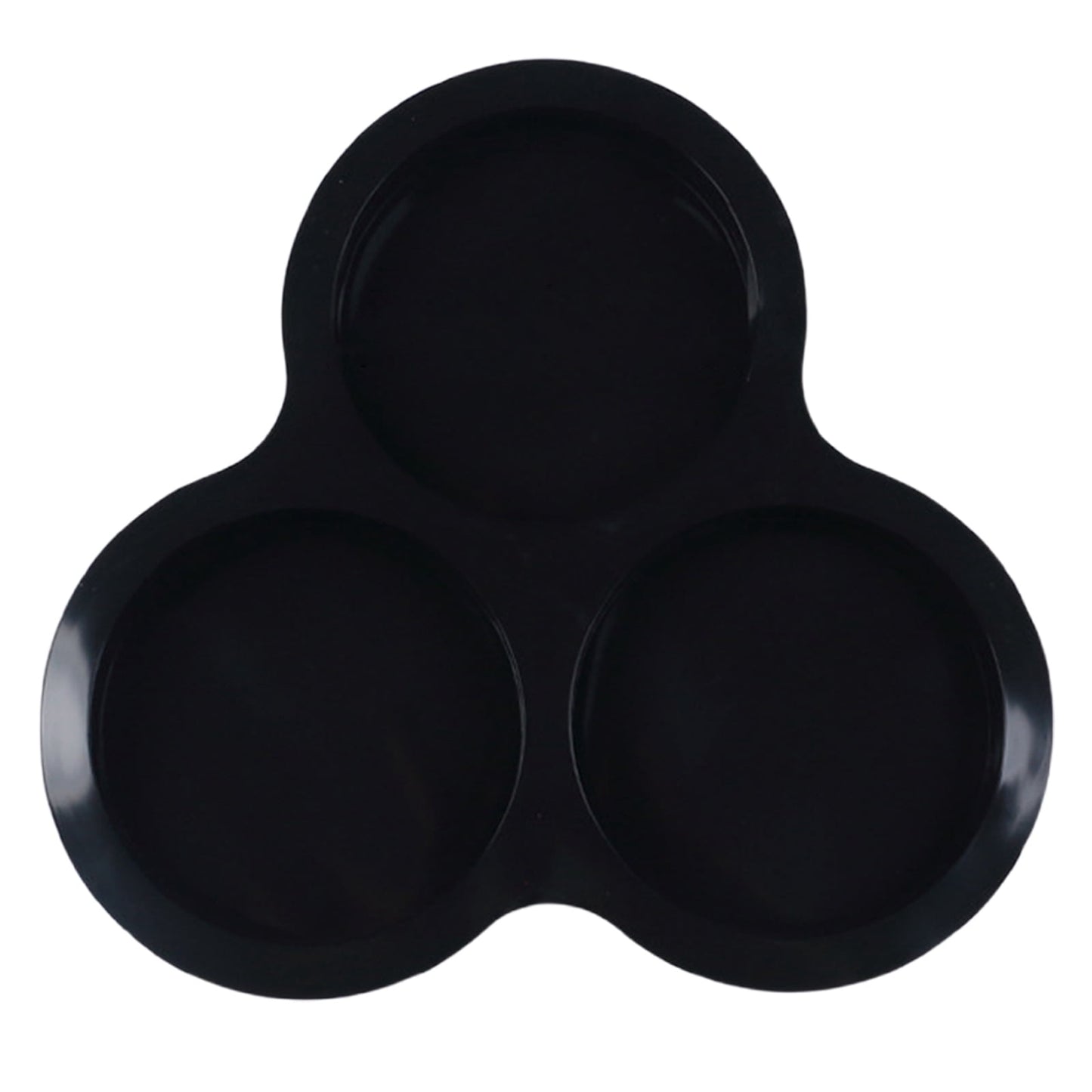 1 Pcs Silicone Egg Cups for Air Fryer,3-Cavity Cupcake Baking Tray,Round Silicone Baking Tools,Round Silicone Ramekins,for Sandwiches,Non-Stick Tray for Baking Accessories,(Dark Gray,9.06x8.46 in) Black