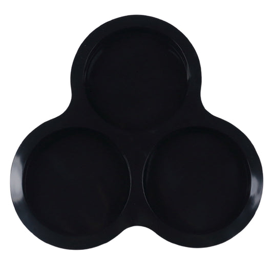 1 Pcs Silicone Egg Cups for Air Fryer,3-Cavity Cupcake Baking Tray,Round Silicone Baking Tools,Round Silicone Ramekins,for Sandwiches,Non-Stick Tray for Baking Accessories,(Dark Gray,9.06x8.46 in) Black