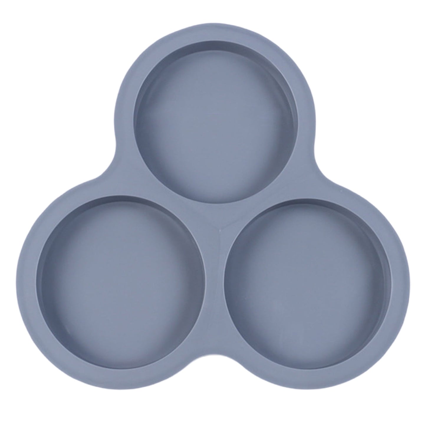 1 Pcs Silicone Egg Cups for Air Fryer,3-Cavity Cupcake Baking Tray,Round Silicone Baking Tools,Round Silicone Ramekins,for Sandwiches,Non-Stick Tray for Baking Accessories,(Dark Gray,9.06x8.46 in) Dark Gray