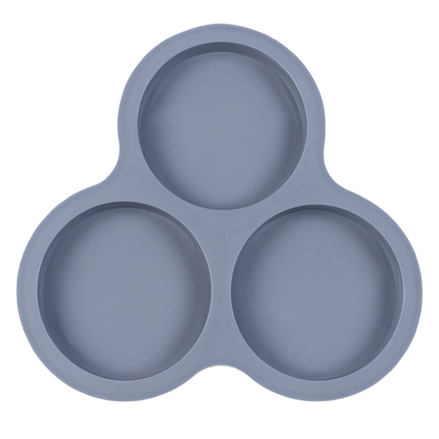 1 Pcs Silicone Egg Cups for Air Fryer,3-Cavity Cupcake Baking Tray,Round Silicone Baking Tools,Round Silicone Ramekins,for Sandwiches,Non-Stick Tray for Baking Accessories,(Dark Gray,9.06x8.46 in) Dark Gray