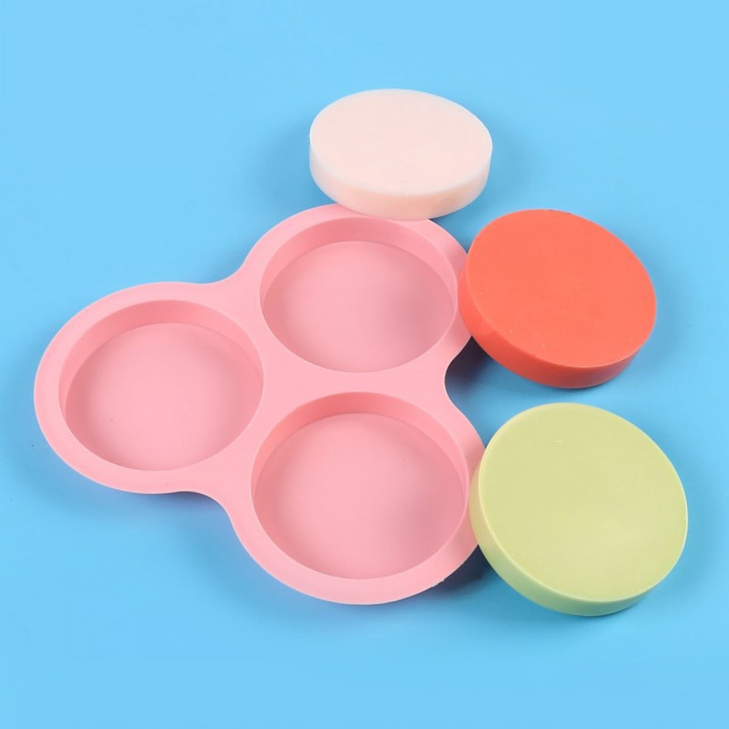 1 Pcs Silicone Egg Cups for Air Fryer,3-Cavity Cupcake Baking Tray,Round Silicone Baking Tools,Round Silicone Ramekins,for Sandwiches,Non-Stick Tray for Baking Accessories,(Dark Gray,9.06x8.46 in) Pink
