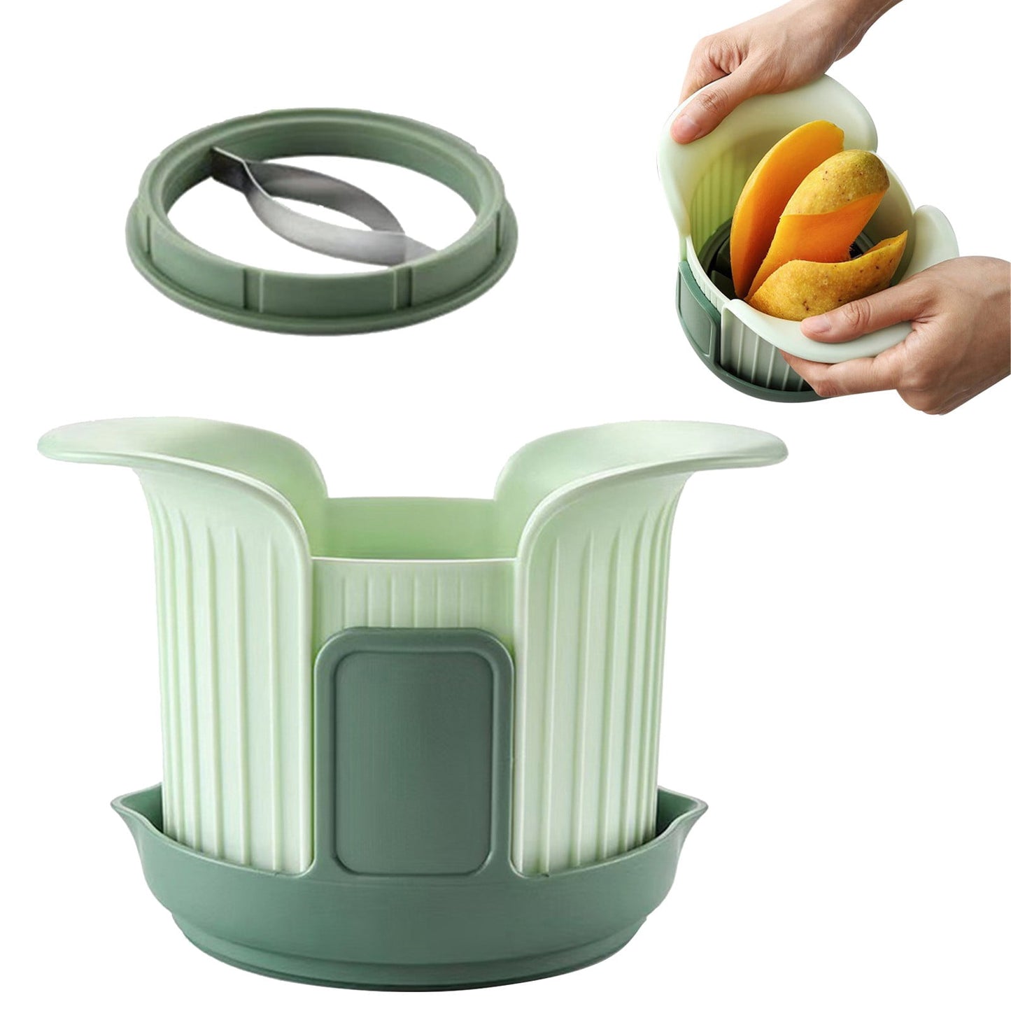Apple Slicer, Heavy Duty Apple Corer and Slicer with Comfort Handles, 8-Slice Large Apple Slicer, with 1 Pcs Tomato & Fruit Cutting Blades, 1 Set Multisize Silver1