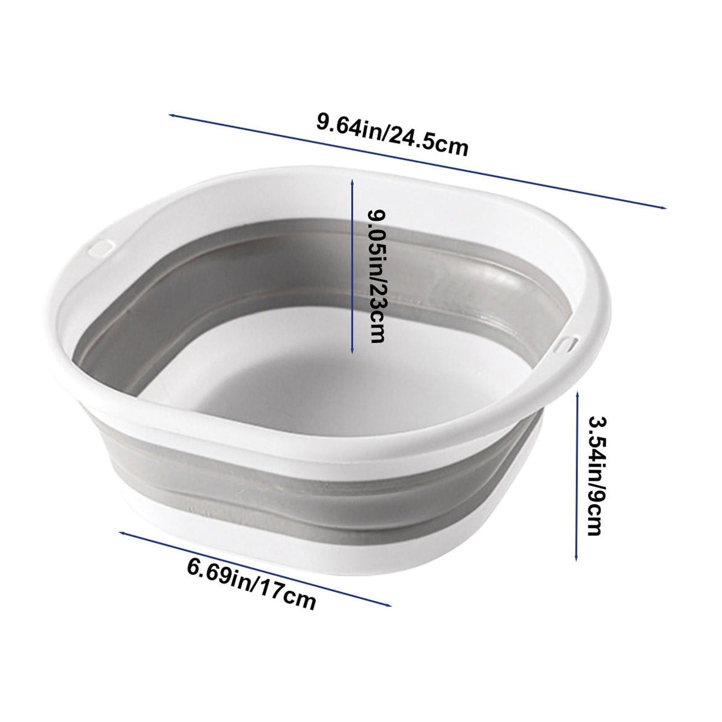Foldable Massage Foot Bath Bucket with Retractable Design,Portable and Large Capacity for Home Use,Silicone Material with Anti-Slip Bottom,Heat Retention,Ideal for Relaxation and Spa. Gray