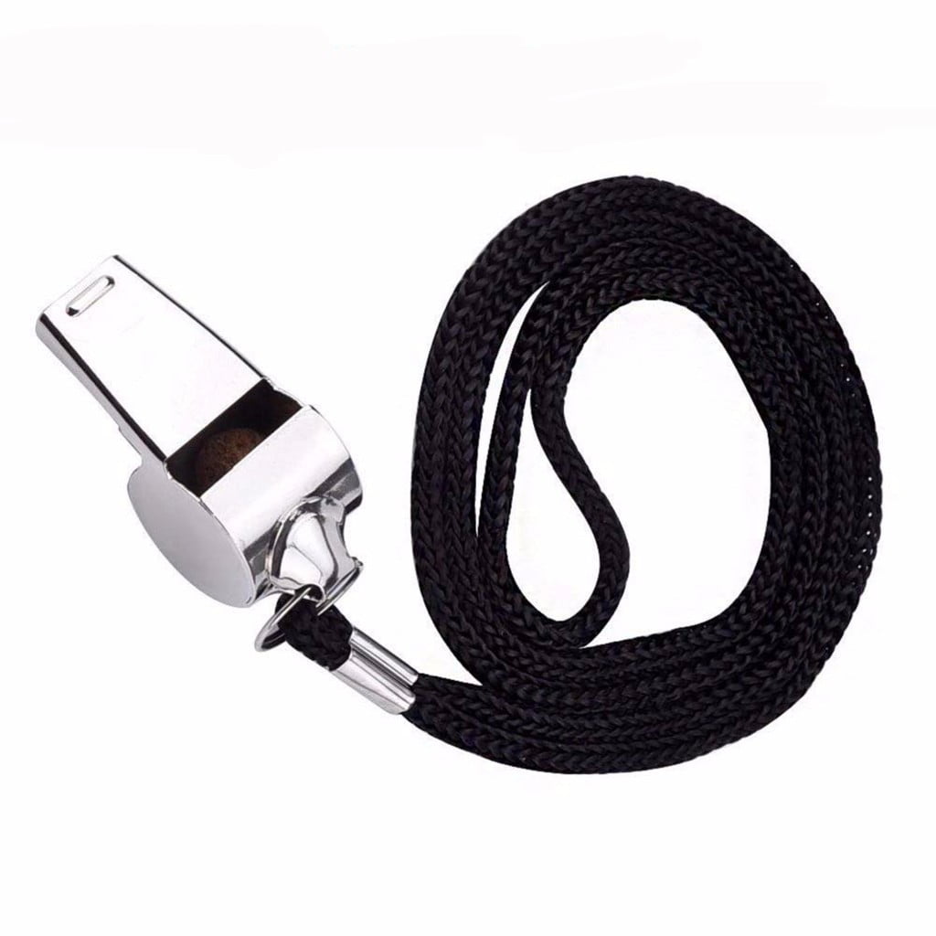 Stainless Steel Metal Referee Whistle with Lanyard,Crisp Sound for Sports and escuela,Durable and Portable for Coaches and Referees,Includes 2 Whistles for Soccer and Basketball