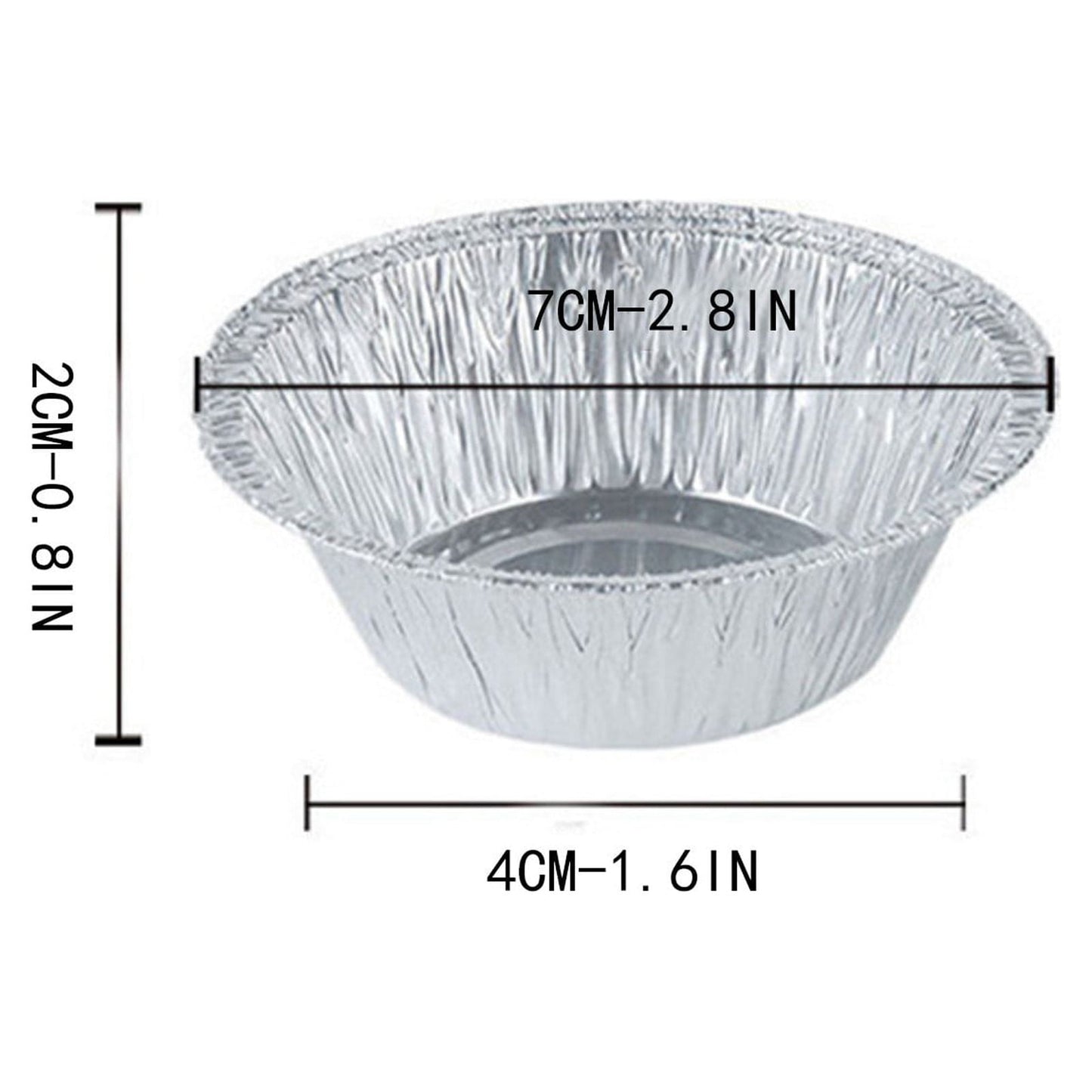 100 PCS Disposable Aluminum Foil Baking Cups,7x4x2cm Muffin and Cookie Molds,Oven Safe and No Cleaning Needed,Perfect for Cupcakes,Tartlets,and Party Treats,Convenient and Hygienic