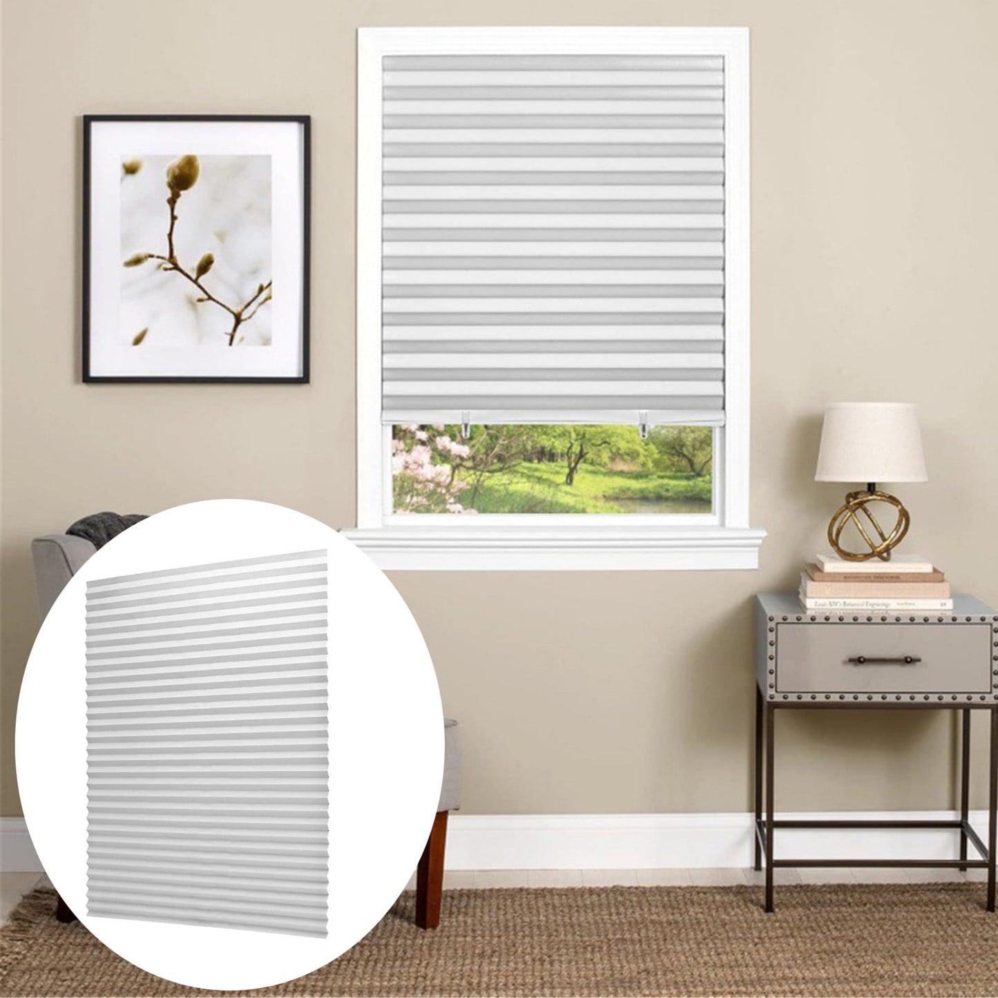 1 Pack Sunshade Shades,Pleated Paper Blinds for Indoor Windows Cut to Size Paper Shades,Thermal Insulation Blinds for Windows,No Tools,No Drilling for Office, Bedroom, Living Room(White 60x150cm) White 60x150cm