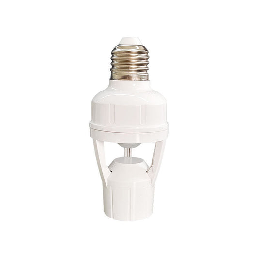 E27 Screw Motion Sensor Light Socket with Infrared Detection,Automatic On/Off for Stairs and Hallways,Easy Installation No Wiring,360-Direction Sensing for Energy Saving and Security