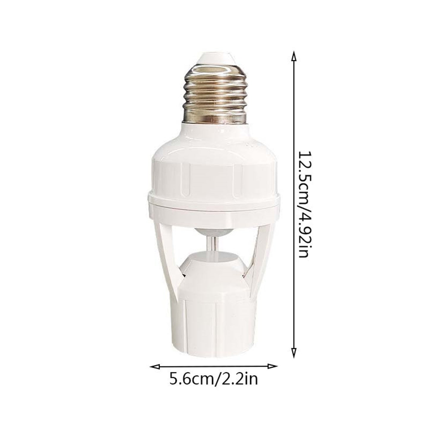 E27 Screw Motion Sensor Light Socket with Infrared Detection,Automatic On/Off for Stairs and Hallways,Easy Installation No Wiring,360-Direction Sensing for Energy Saving and Security