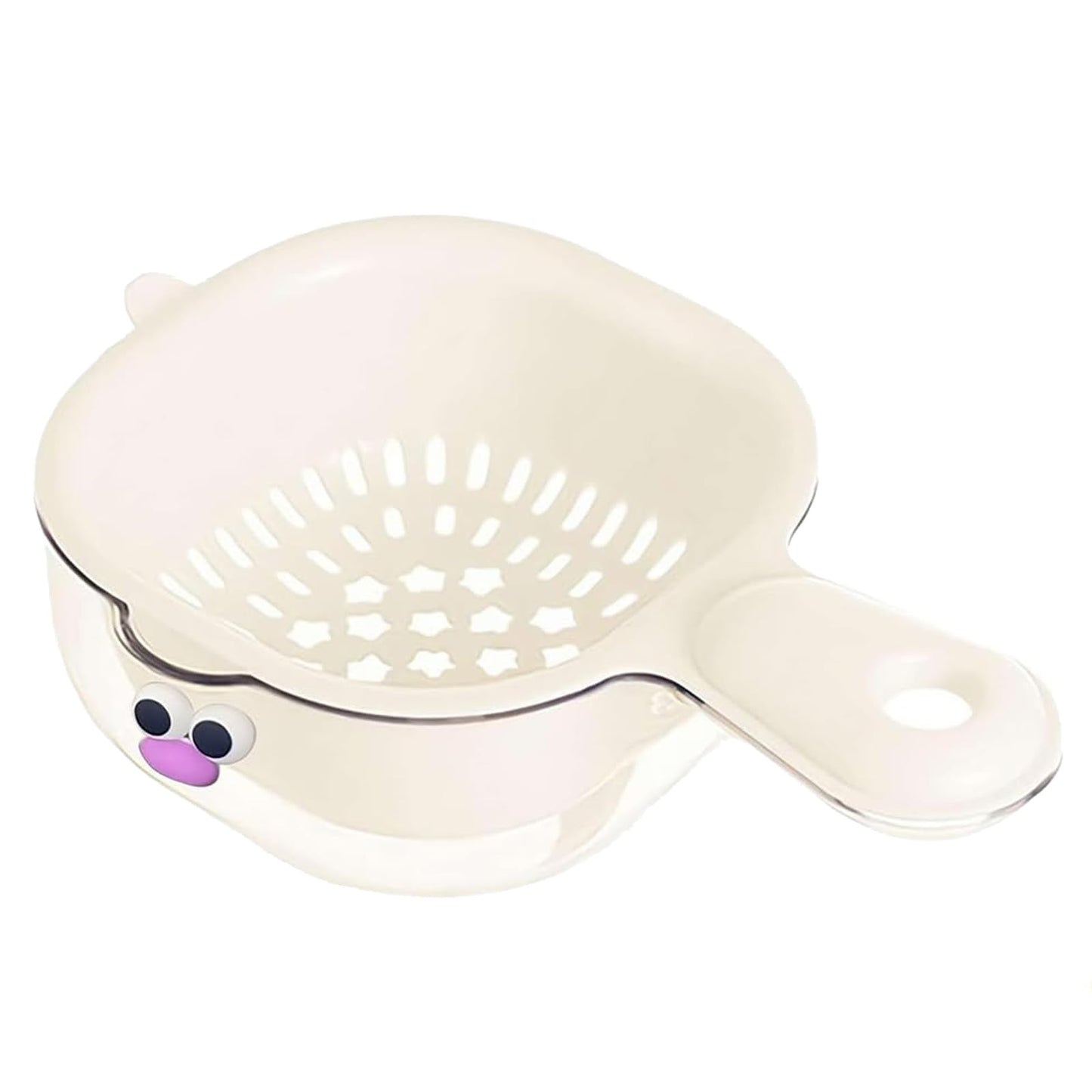Small Fruit Colander, Fruit Rinser Strainer Container Dual-Layer Vegetable Cutting And Draining Basket, Watermelon Bowl With Strainer For Mini Berry And Tomato Grape Washer, 1 Pcs, 7.67x4.72 7.67" x 4.72" Purple
